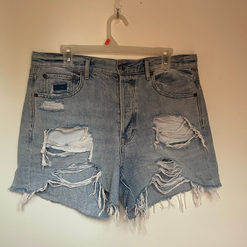 American eagle distressed button fly Jean shorts
